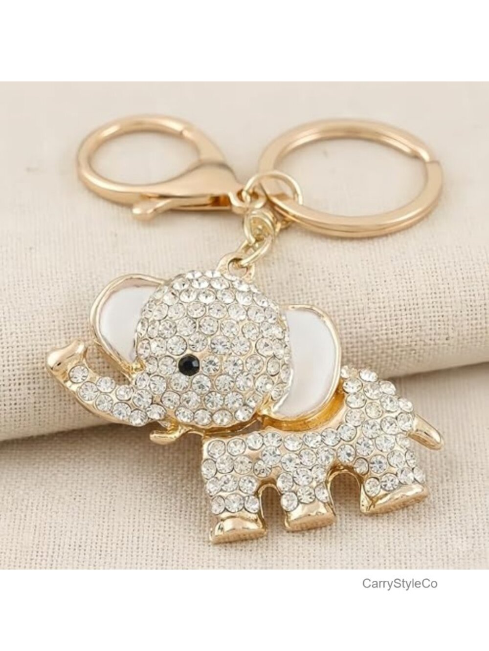 Crystal Rhinestone Elephant Keychain Bag Charm - Picture 5 of 6